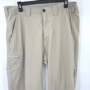 ExOfficio Cargo Pants Mens 34x32 Khaki Tan Nylon Hiking Outdoor Utility Travel
